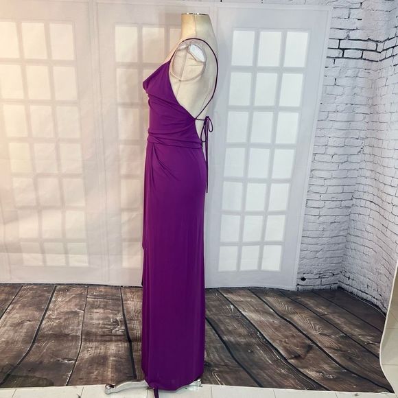 Bcbgmaxazria hedi dark orchid front slit gown size small - Picture 10 of 14